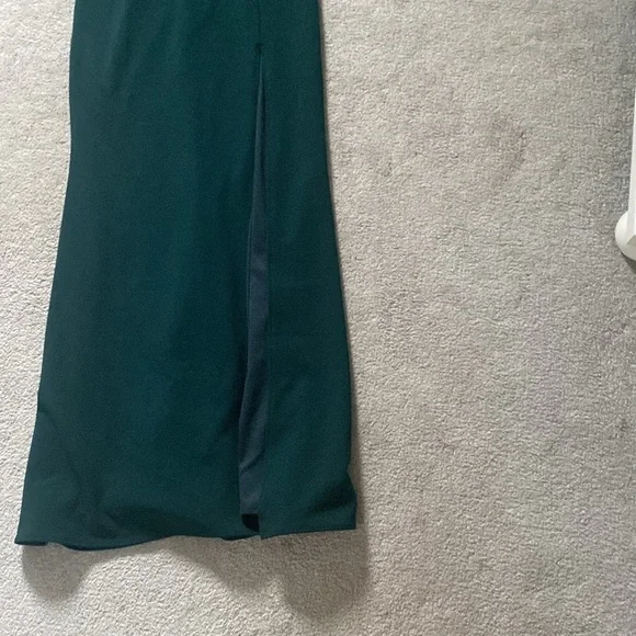 BHLDN green long dress with slit - Picture 9 of 9
